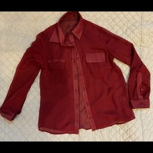 Long sleeve maroon blouse